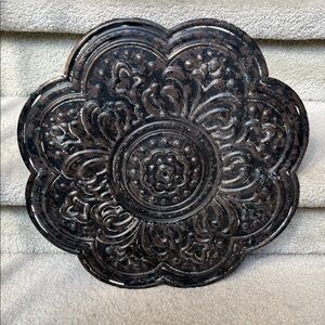 Intricate Brown Floral Plate